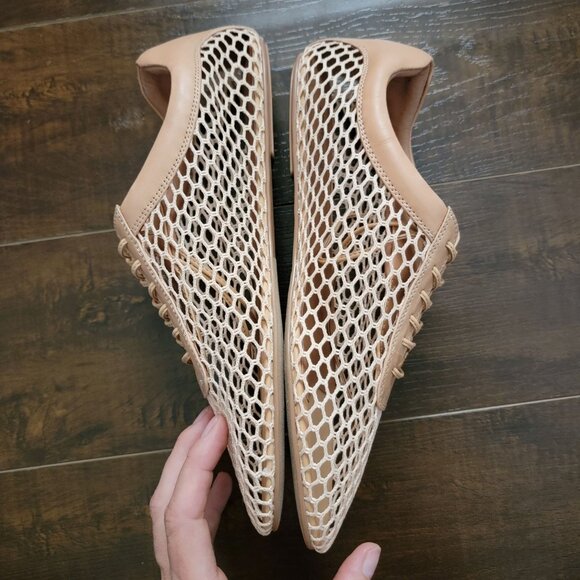 NEW Jeffrey Campbell Wave Catcher Mesh Flats Womens 10 Beige Boho Free People - Picture 4 of 8